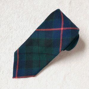 Vtg The Scotch House All Wool NeckTie Tie Tartan Blue Green Plaid England 3.2x54